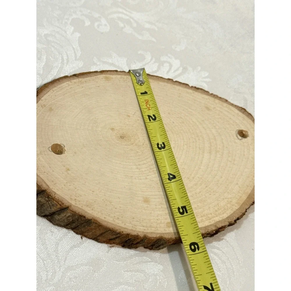 Basswood Country Round wood plank unfinished sealed two pre-drilled holes 8x5.5